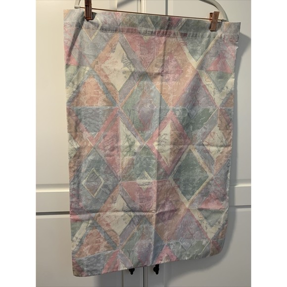 Vintage Wamsutta Standard Pillowcases Pair Abstract Southwestern Pastel Diamond - Picture 1 of 13